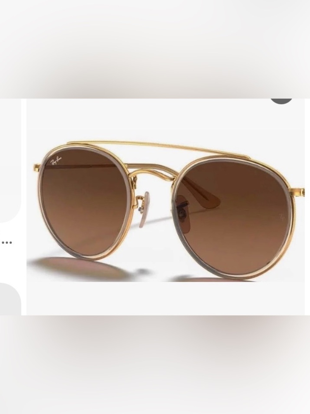 Ray-Ban Round Double Bridge RB3647N Brown & Gold Sunglasses - gorgeous, like new